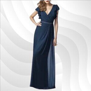 2/$50 Dessy Collection Vivian Diamond Midnight Gold Dress Size 2 | Elegant Gown